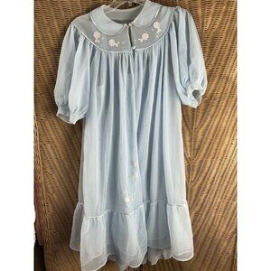 Charmode Vintage Blue Nightgown And Robe Small Sz 36